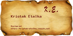 Kristek Etelka névjegykártya